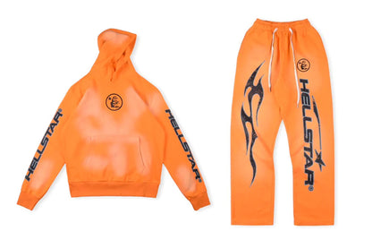 Hellstar Flame Flare Sweatpants Orange 2024 New